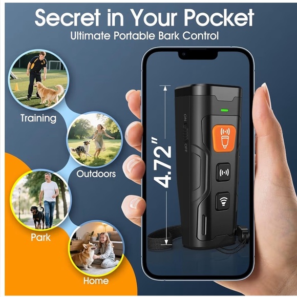 NWT 3-in-1 Ultrasonic Dog Trainer & Anti Barking Device with LED - Picture 6 of 6